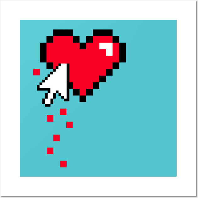 Wounded Pixel Heart Wall Art by Dellan